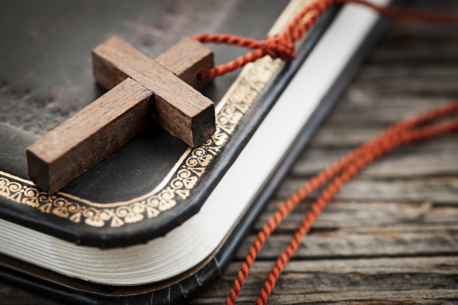 Cross on Bible